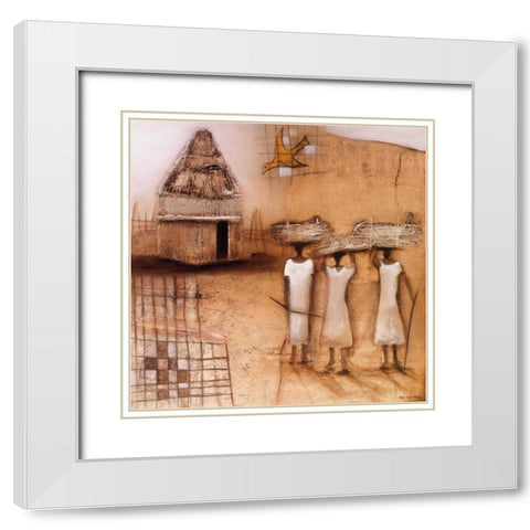 Harvest time I White Modern Wood Framed Art Print with Double Matting by Noordhuis, Jan Eelse