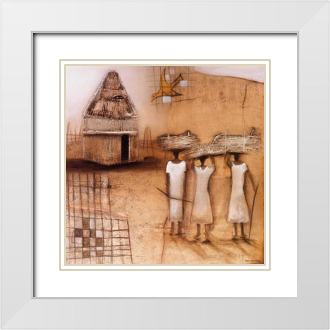 Harvest time I White Modern Wood Framed Art Print with Double Matting by Noordhuis, Jan Eelse