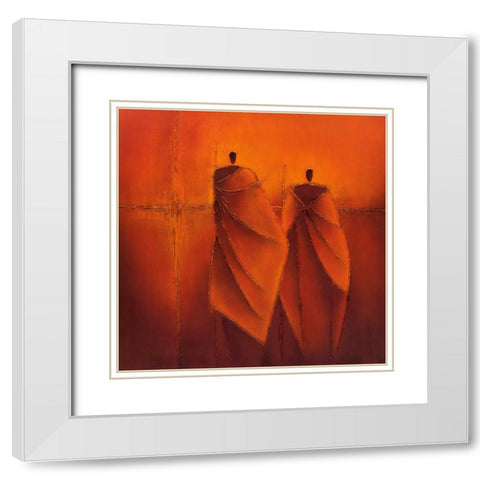 Mysterious II White Modern Wood Framed Art Print with Double Matting by Optendrees, Liesbeth
