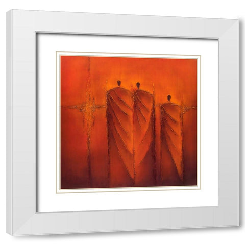 Mysterious III White Modern Wood Framed Art Print with Double Matting by Optendrees, Liesbeth