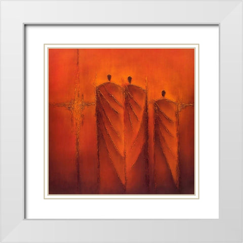 Mysterious III White Modern Wood Framed Art Print with Double Matting by Optendrees, Liesbeth