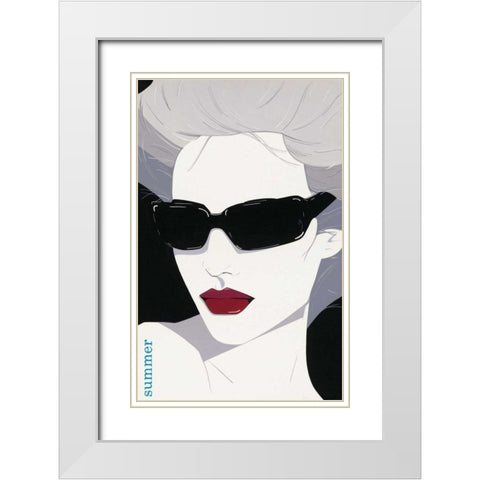 Summer White Modern Wood Framed Art Print with Double Matting by Scherpenberg, Adri