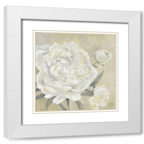 Paeonia II White Modern Wood Framed Art Print with Double Matting by Roseboom, Jettie