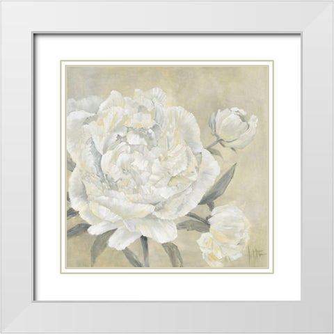 Paeonia II White Modern Wood Framed Art Print with Double Matting by Roseboom, Jettie
