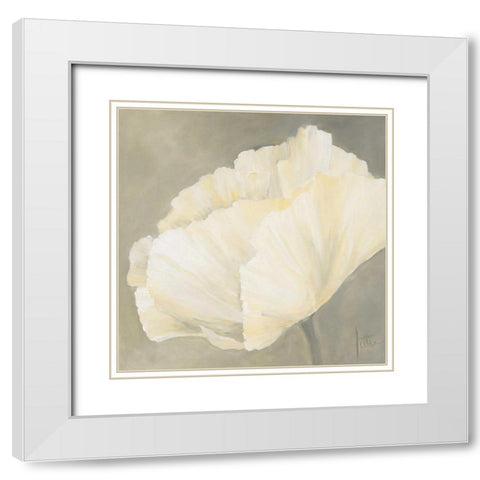 Poppy in white III White Modern Wood Framed Art Print with Double Matting by Roseboom, Jettie
