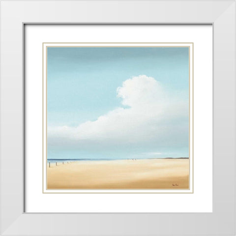 Walking I White Modern Wood Framed Art Print with Double Matting by Paus, Hans