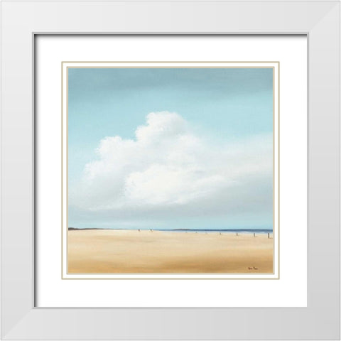 Walking II White Modern Wood Framed Art Print with Double Matting by Paus, Hans