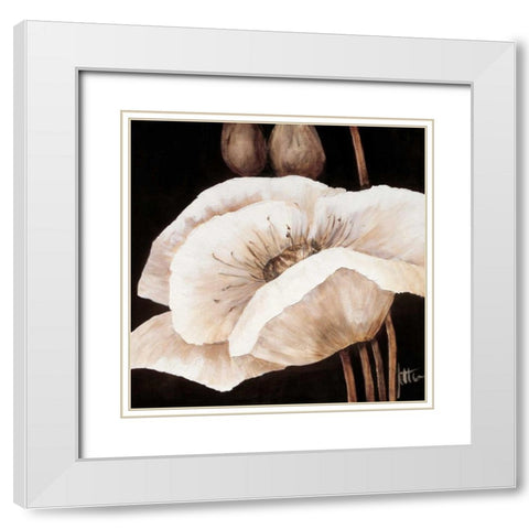 Amazing poppies I White Modern Wood Framed Art Print with Double Matting by Roseboom, Jettie