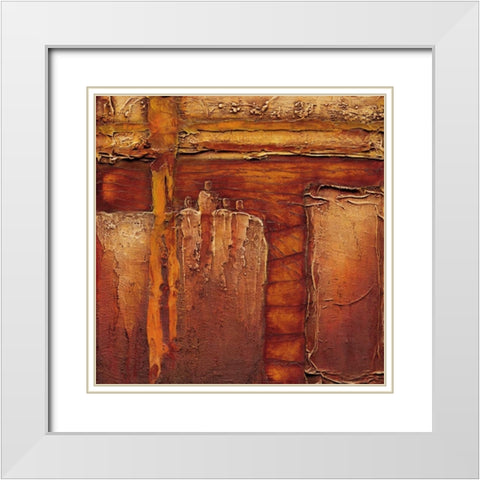 Join together I White Modern Wood Framed Art Print with Double Matting by Optendrees, Liesbeth