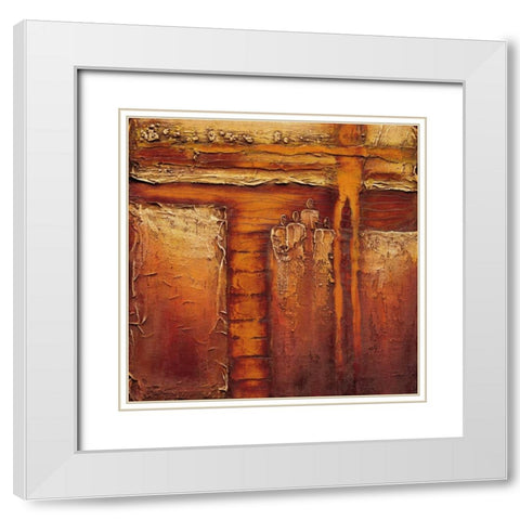 Join together II White Modern Wood Framed Art Print with Double Matting by Optendrees, Liesbeth