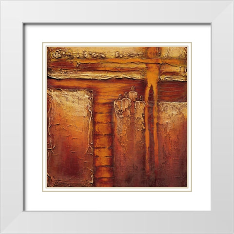 Join together II White Modern Wood Framed Art Print with Double Matting by Optendrees, Liesbeth