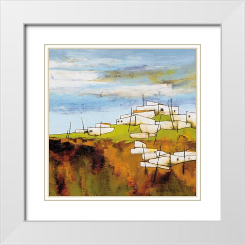 Peaceful village I White Modern Wood Framed Art Print with Double Matting by Cordaro, Emiliano
