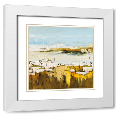 Peaceful village II White Modern Wood Framed Art Print with Double Matting by Cordaro, Emiliano