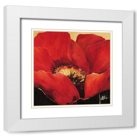 Red beauty II White Modern Wood Framed Art Print with Double Matting by Roseboom, Jettie