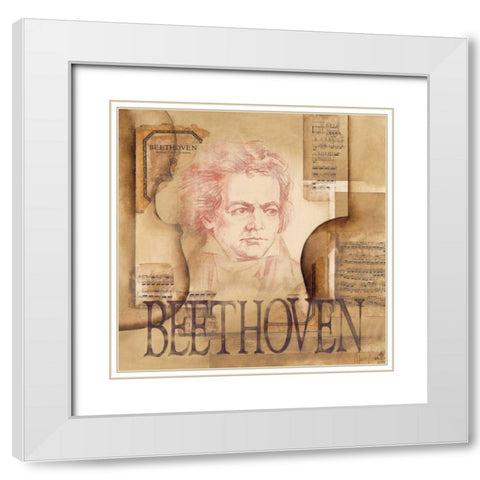 A tribute to Beethoven White Modern Wood Framed Art Print with Double Matting by Oudkerk, Marie-Louise