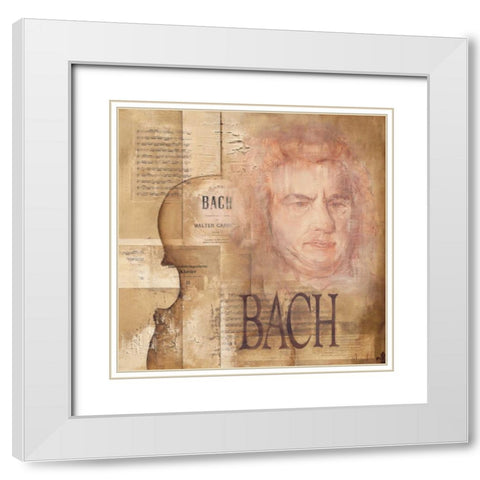 A tribute to Bach White Modern Wood Framed Art Print with Double Matting by Oudkerk, Marie-Louise