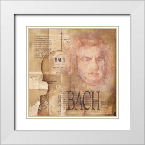 A tribute to Bach White Modern Wood Framed Art Print with Double Matting by Oudkerk, Marie-Louise