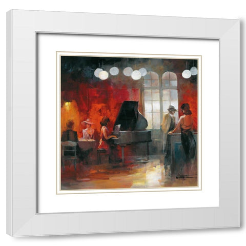 Rendez-vous II White Modern Wood Framed Art Print with Double Matting by Haenraets, Willem