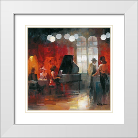 Rendez-vous II White Modern Wood Framed Art Print with Double Matting by Haenraets, Willem