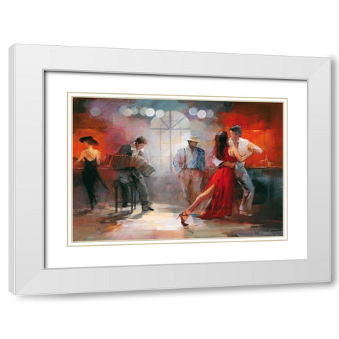 Tango White Modern Wood Framed Art Print with Double Matting by Haenraets, Willem