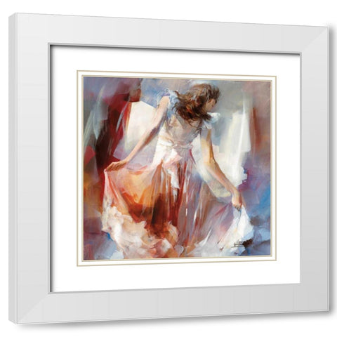 Summerdress II White Modern Wood Framed Art Print with Double Matting by Haenraets, Willem
