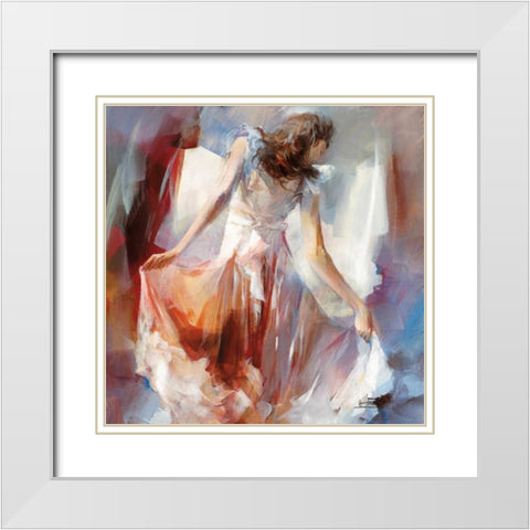 Summerdress II White Modern Wood Framed Art Print with Double Matting by Haenraets, Willem