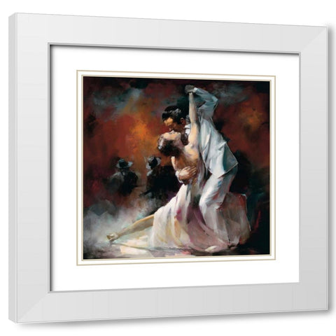 Tango Argentino I White Modern Wood Framed Art Print with Double Matting by Haenraets, Willem