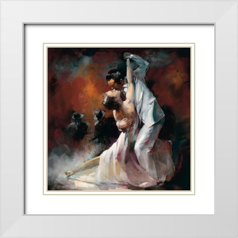 Tango Argentino I White Modern Wood Framed Art Print with Double Matting by Haenraets, Willem