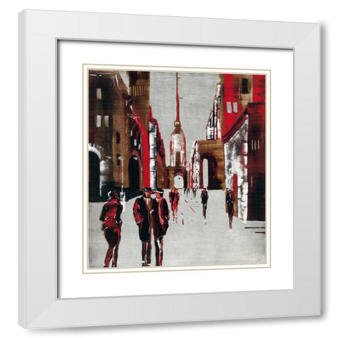 City scene III White Modern Wood Framed Art Print with Double Matting by Radzetska, Elena