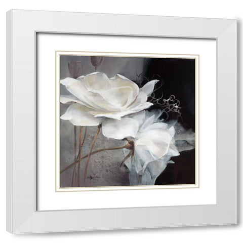 Wealth of Flowers I White Modern Wood Framed Art Print with Double Matting by Haenraets, Willem