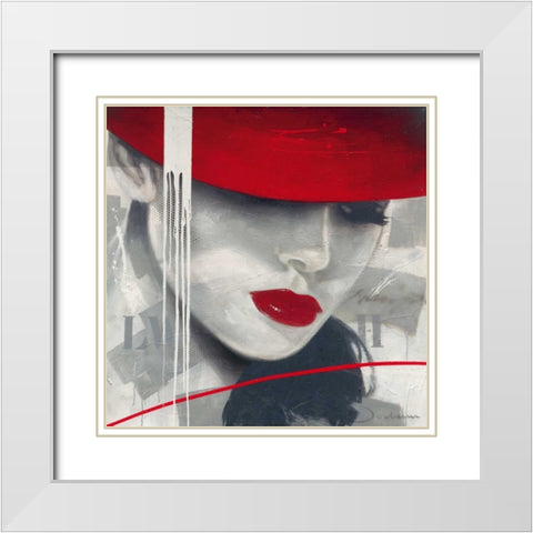 Glamorous I White Modern Wood Framed Art Print with Double Matting by Bakker, Jochem