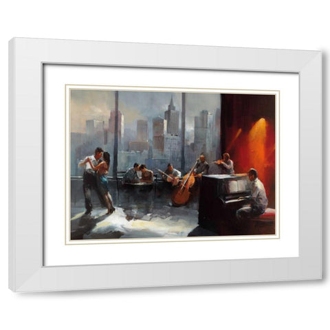 Room with a View I White Modern Wood Framed Art Print with Double Matting by Haenraets, Willem