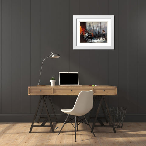 Room with a View II White Modern Wood Framed Art Print with Double Matting by Haenraets, Willem