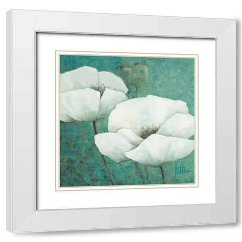 Flora I White Modern Wood Framed Art Print with Double Matting by Roseboom, Jettie