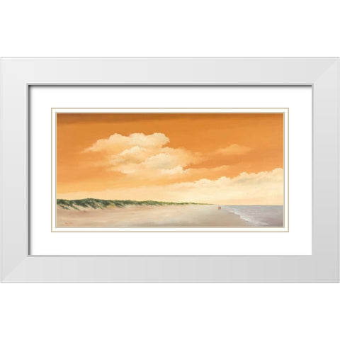 Along the Sea II White Modern Wood Framed Art Print with Double Matting by Paus, Hans