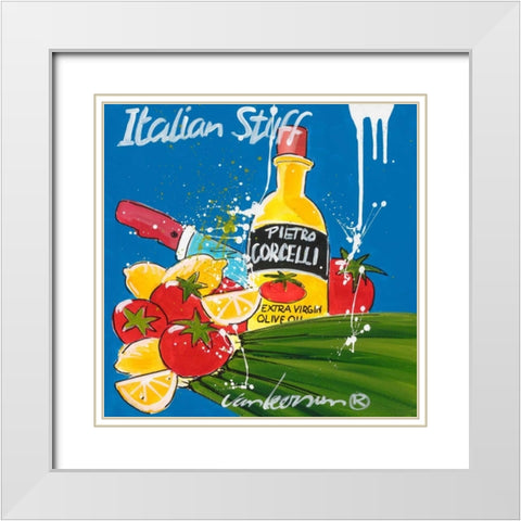 Italian stuff White Modern Wood Framed Art Print with Double Matting by van Leersum, El