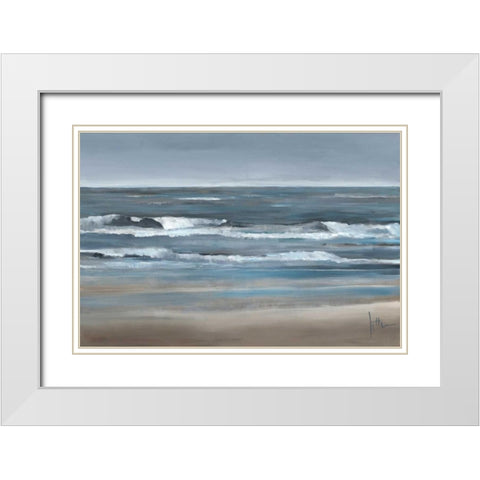 Waves II White Modern Wood Framed Art Print with Double Matting by Roseboom, Jettie
