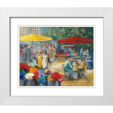 Summer market I White Modern Wood Framed Art Print with Double Matting by Roseboom, Jettie
