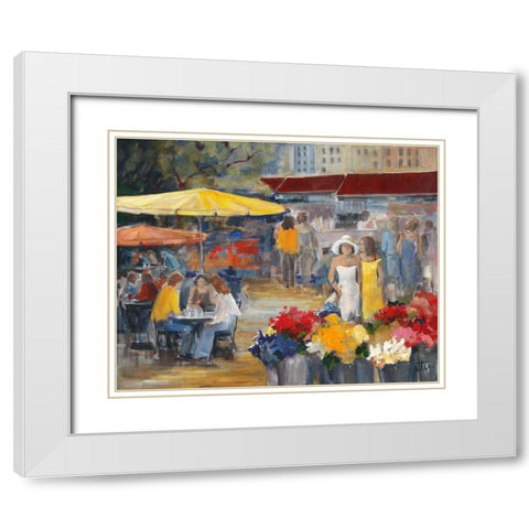 Summer market II White Modern Wood Framed Art Print with Double Matting by Roseboom, Jettie