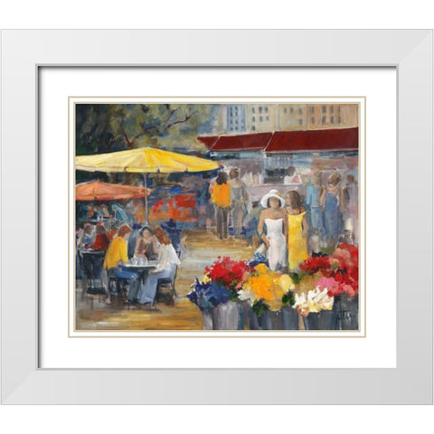Summer market II White Modern Wood Framed Art Print with Double Matting by Roseboom, Jettie