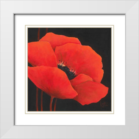 Simple red II White Modern Wood Framed Art Print with Double Matting by Roseboom, Jettie