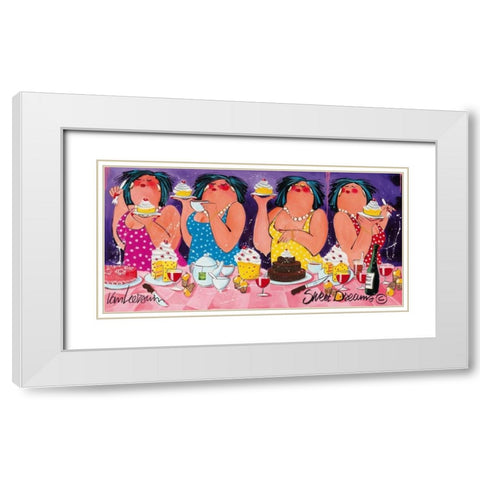 Sweet Dreams White Modern Wood Framed Art Print with Double Matting by van Leersum, El