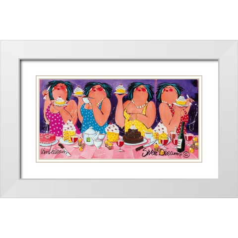 Sweet Dreams White Modern Wood Framed Art Print with Double Matting by van Leersum, El