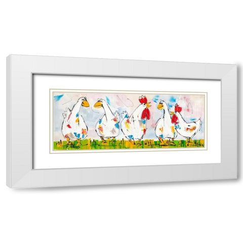 All together White Modern Wood Framed Art Print with Double Matting by Fiore, Art