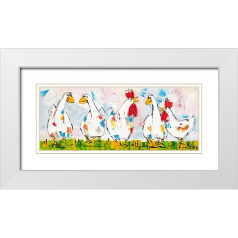 All together White Modern Wood Framed Art Print with Double Matting by Fiore, Art
