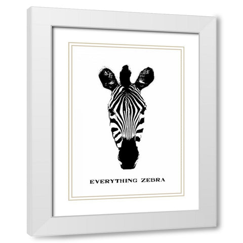 Everything is Zebra White Modern Wood Framed Art Print with Double Matting by Waltz, Anne