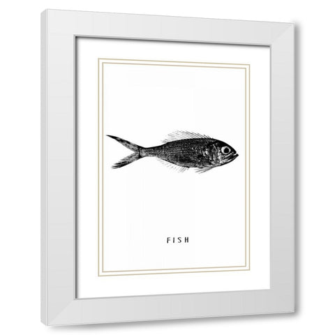 Fish White Modern Wood Framed Art Print with Double Matting by Waltz, Anne