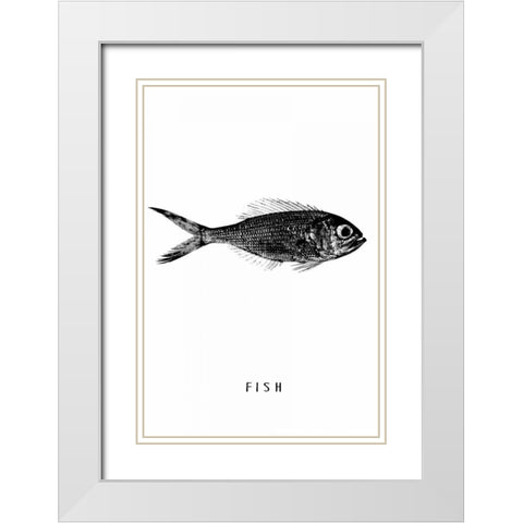 Fish White Modern Wood Framed Art Print with Double Matting by Waltz, Anne
