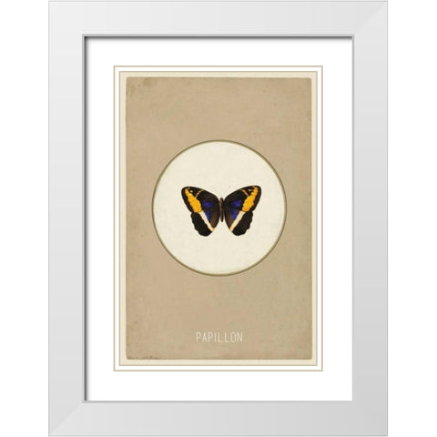 Papillion White Modern Wood Framed Art Print with Double Matting by Waltz, Anne