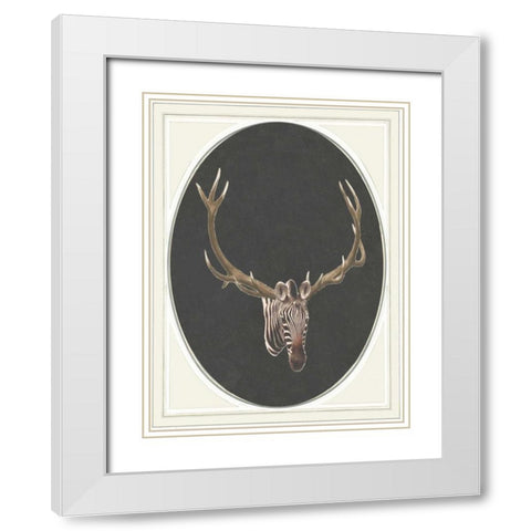 zebradeer I White Modern Wood Framed Art Print with Double Matting by Waltz, Anne